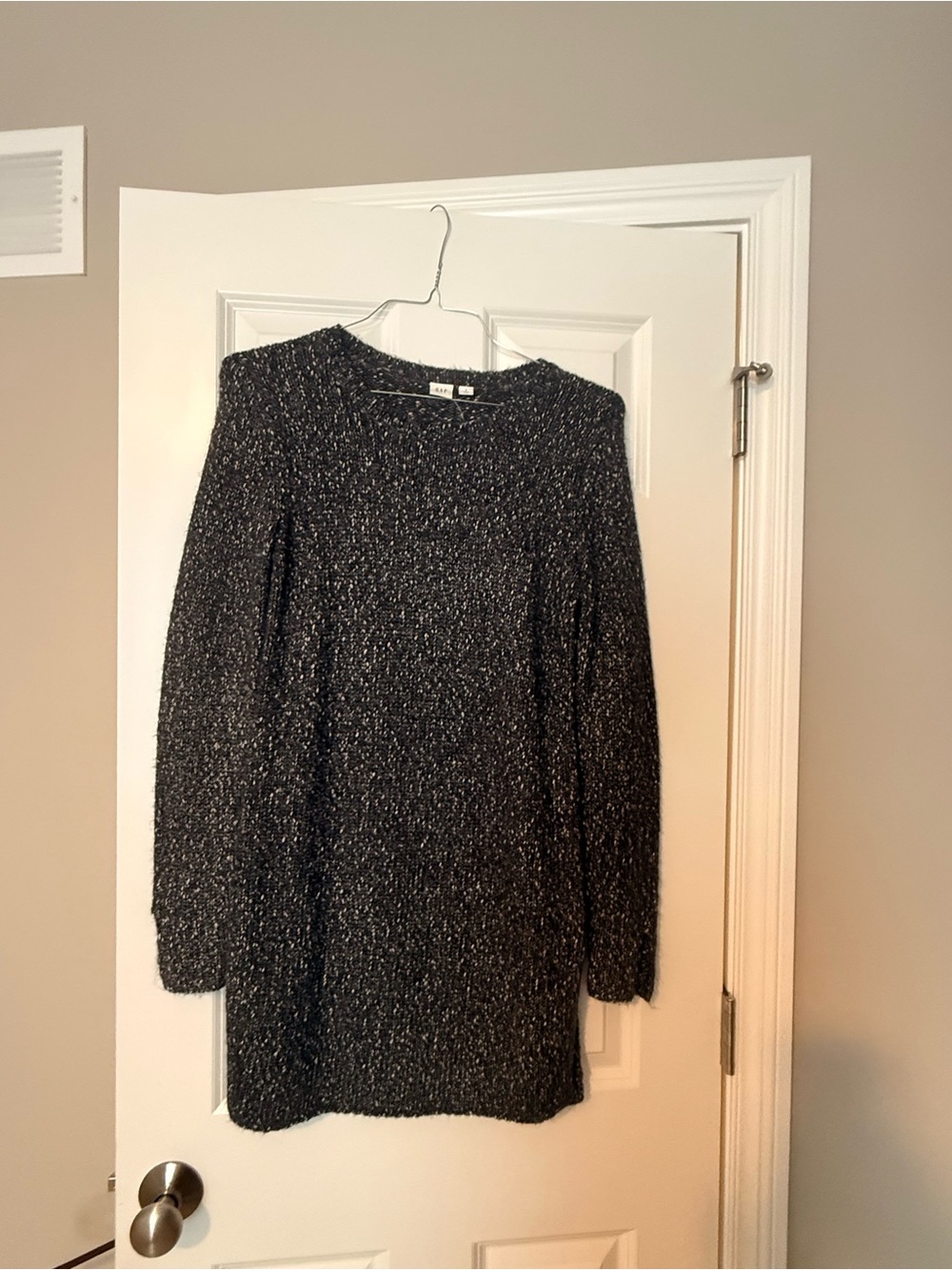 GAP Black Marled Crewneck Sweater Dress